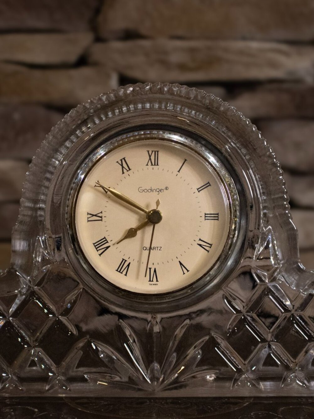 Godinger Crystal Mantel Clock Quartz Desk Shelf Decor Vintage Style - Picture 9 of 16
